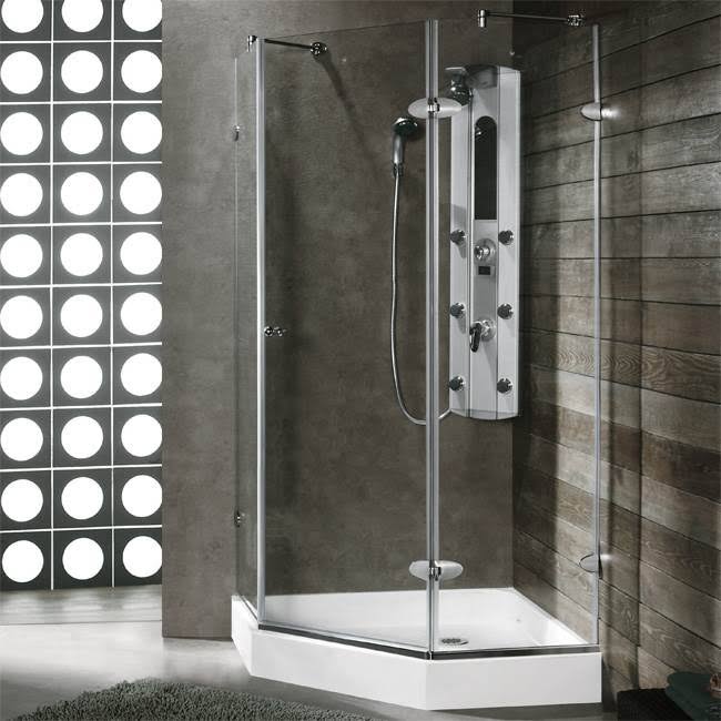 Frameless Neo-Angle Shower Enclosure with Low-Profile Base D36007