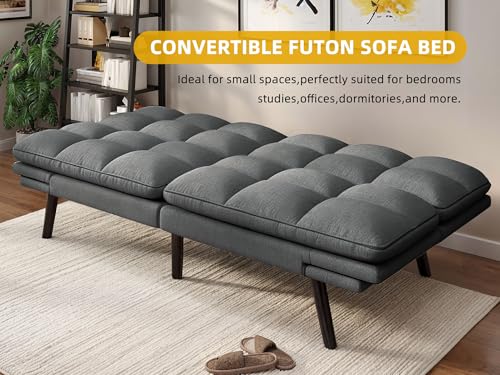 Grey Convertible Futon Sofa Bed A934709