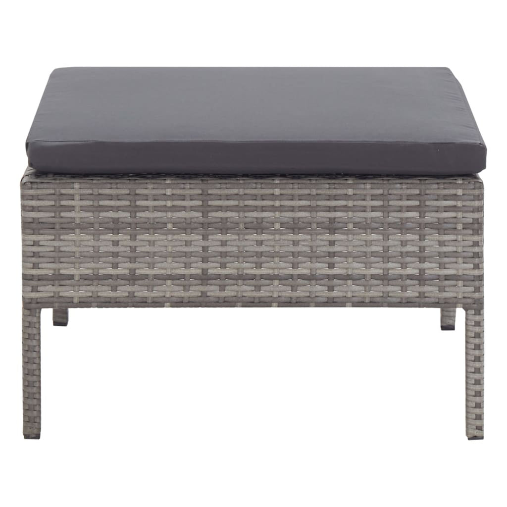3 Piece Outdoor Sectional Sofa Set with Cushions Poly Rattan Steel Frame M131