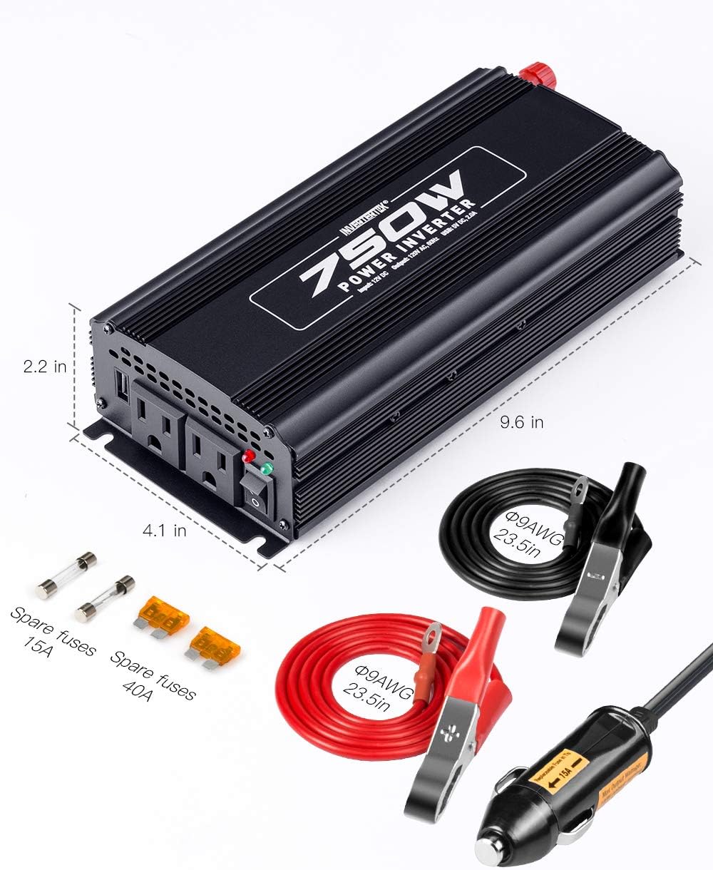500W Car Power Inverter DC 12V to AC 110V with USB Ports D422