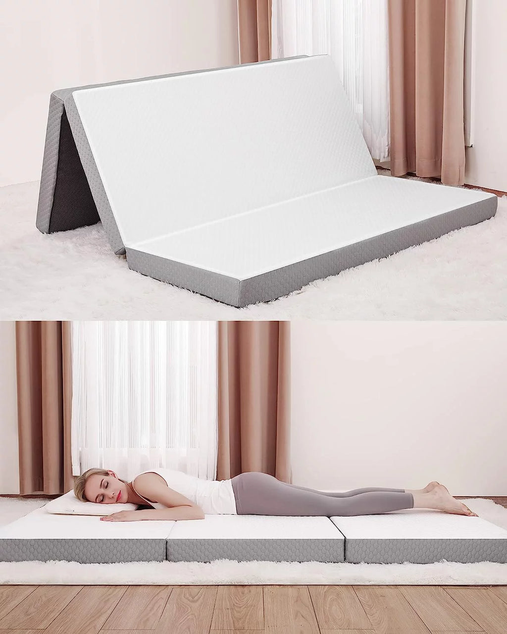 Twin Size 4 inch Foldable Memory Foam Mattress with Washable Cover P894995