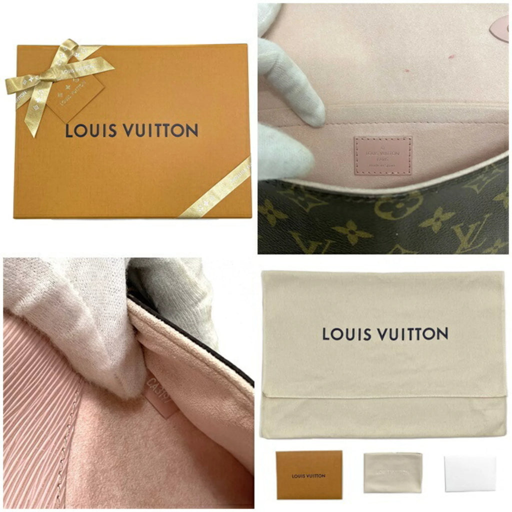 Pink Brown Monogram Leather Handbag S25064