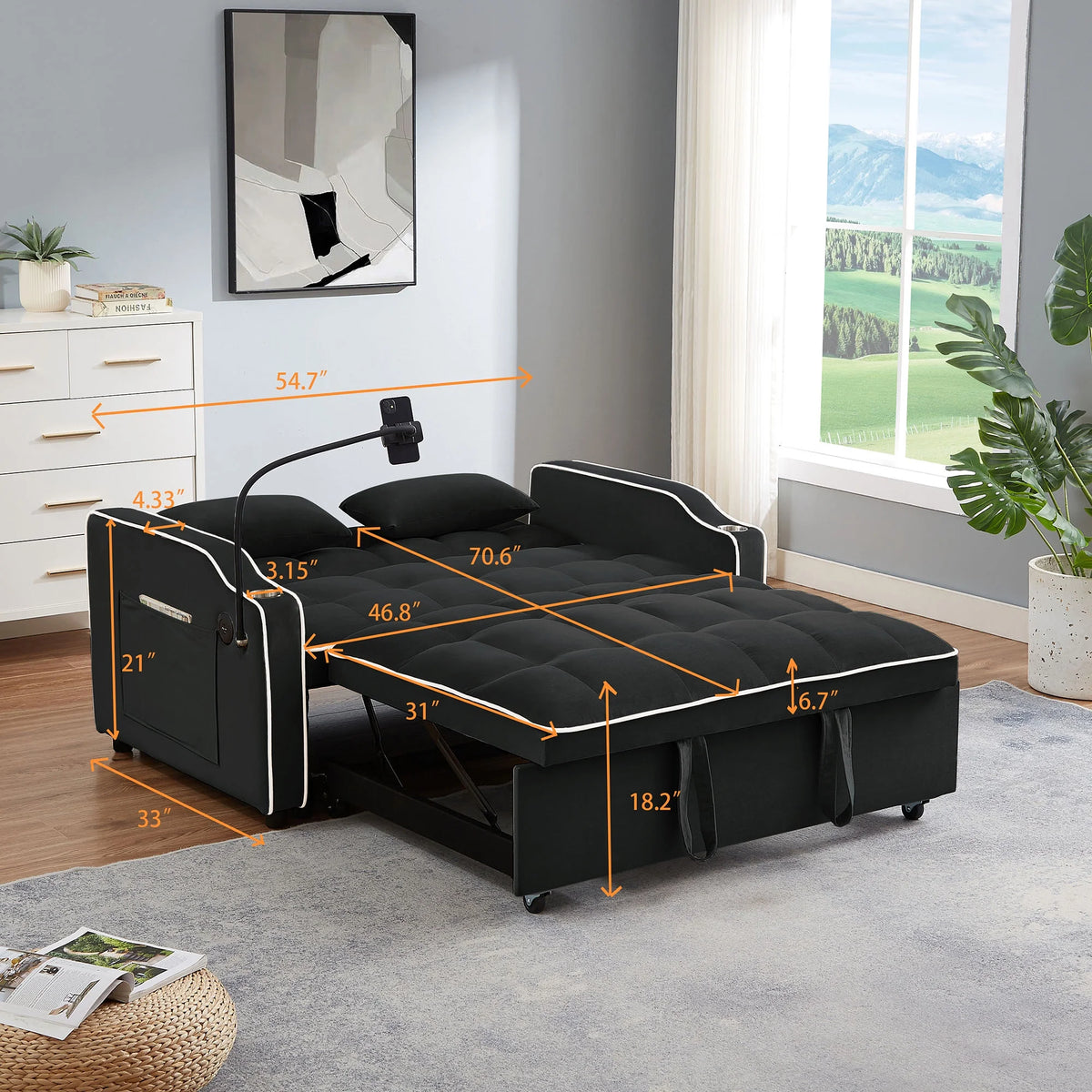 Oversized Convertible Sleeper Sofa Chair Bed C803108