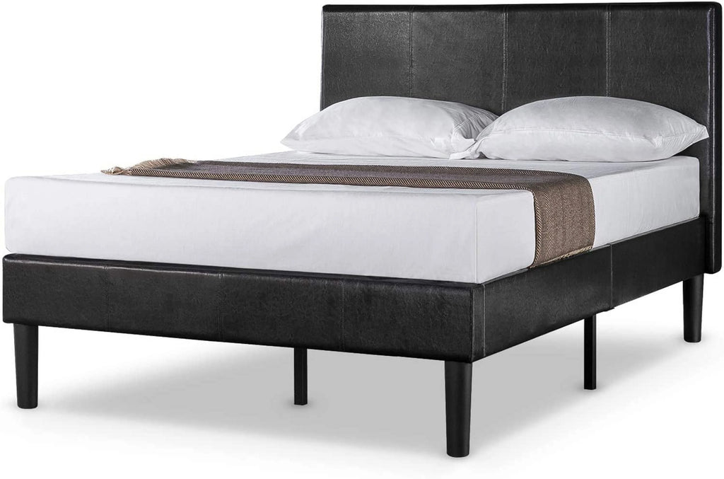 Faux Leather Upholstered Platform Bed Frame California King T159