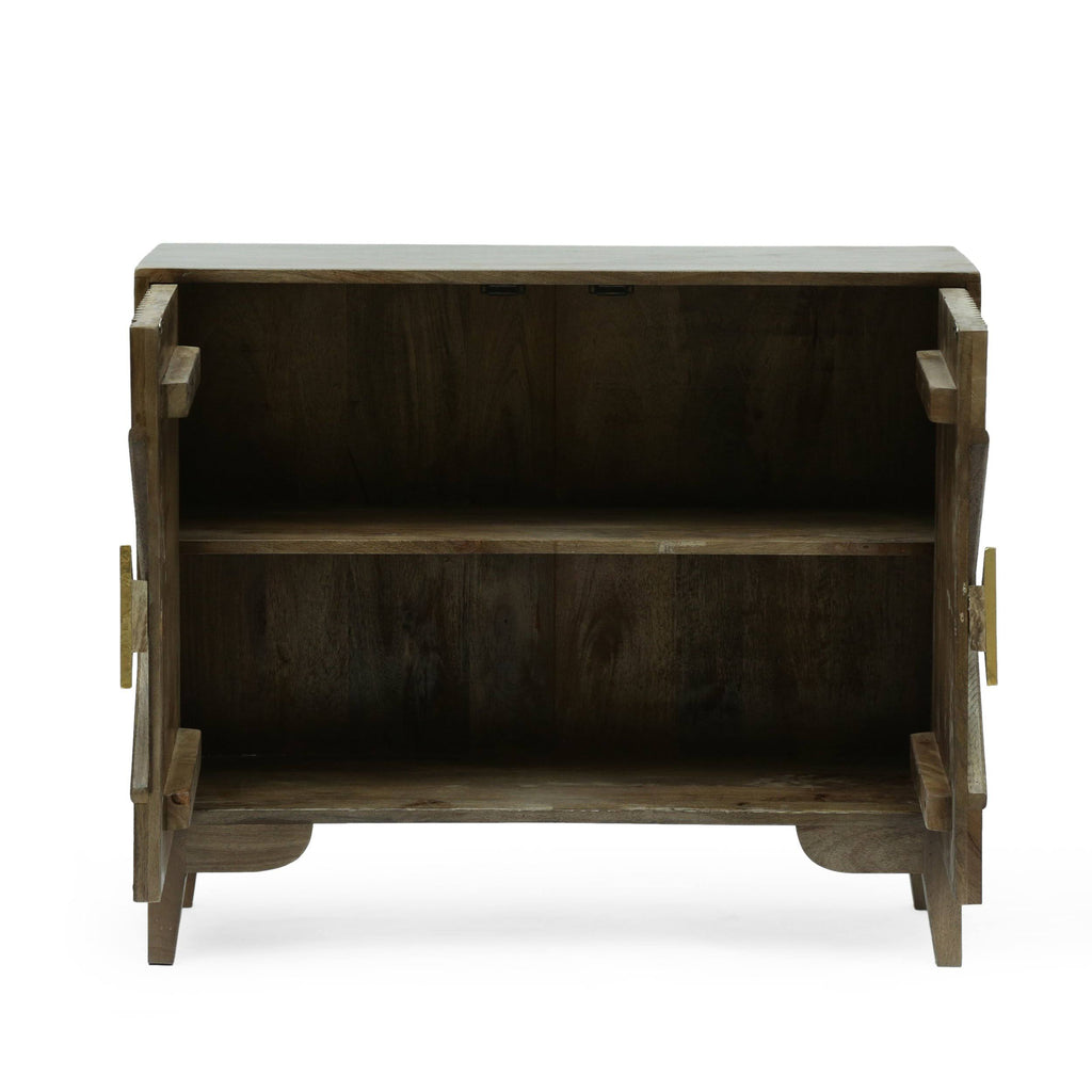 Light Gray 2 Door Mango Wood Cabinet G83164