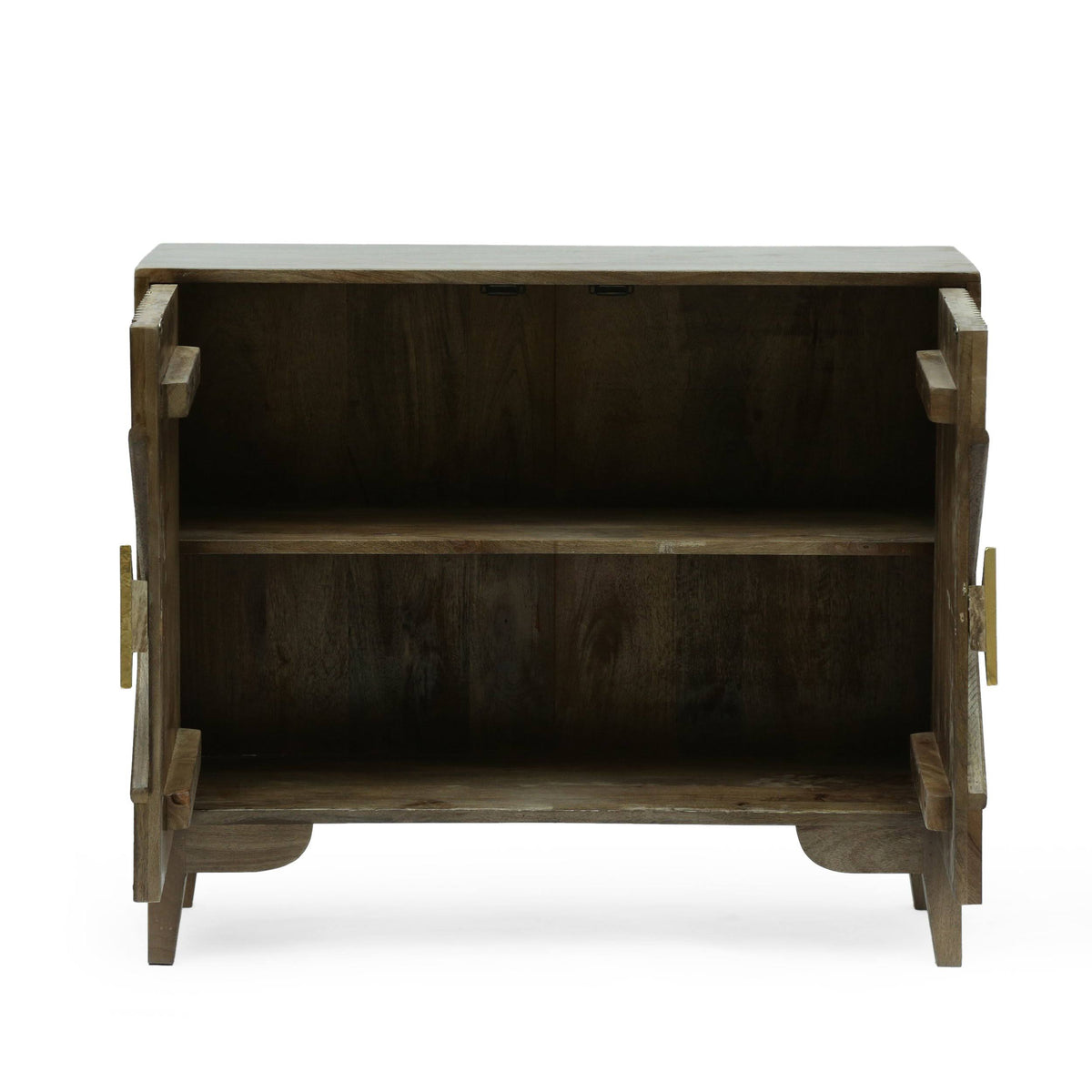 Light Gray 2 Door Mango Wood Cabinet G83164