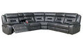 Gray Breathable Leatherette Recliner Sectional M5887