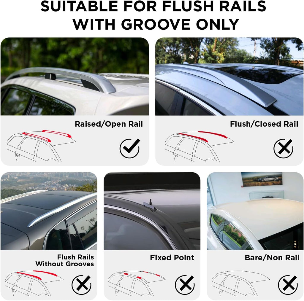 52" Adjustable Aluminum Roof Rack Cross Bars with 4 Locks F579213