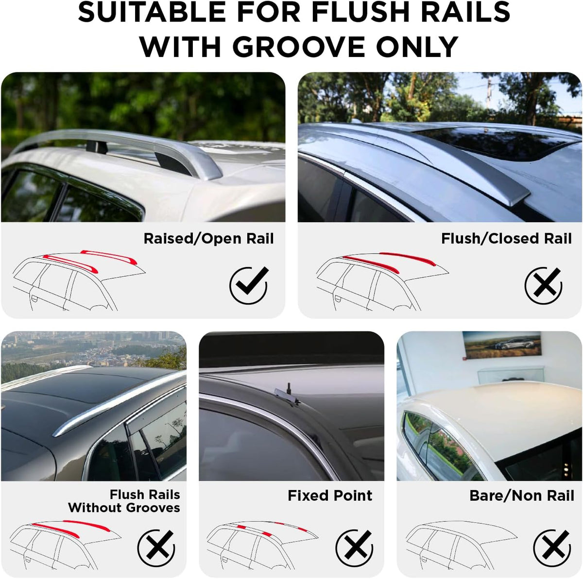 52" Adjustable Aluminum Roof Rack Cross Bars with 4 Locks F579213