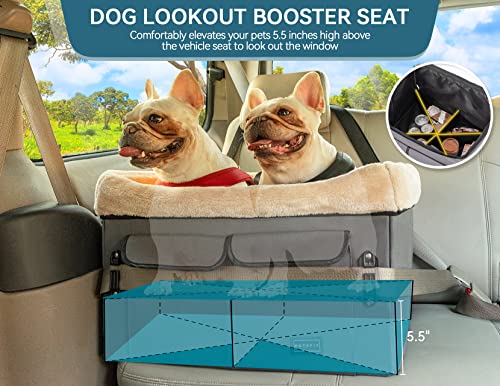 Washable Dog Booster Seat with Carrying Case (Small, Tan) M192