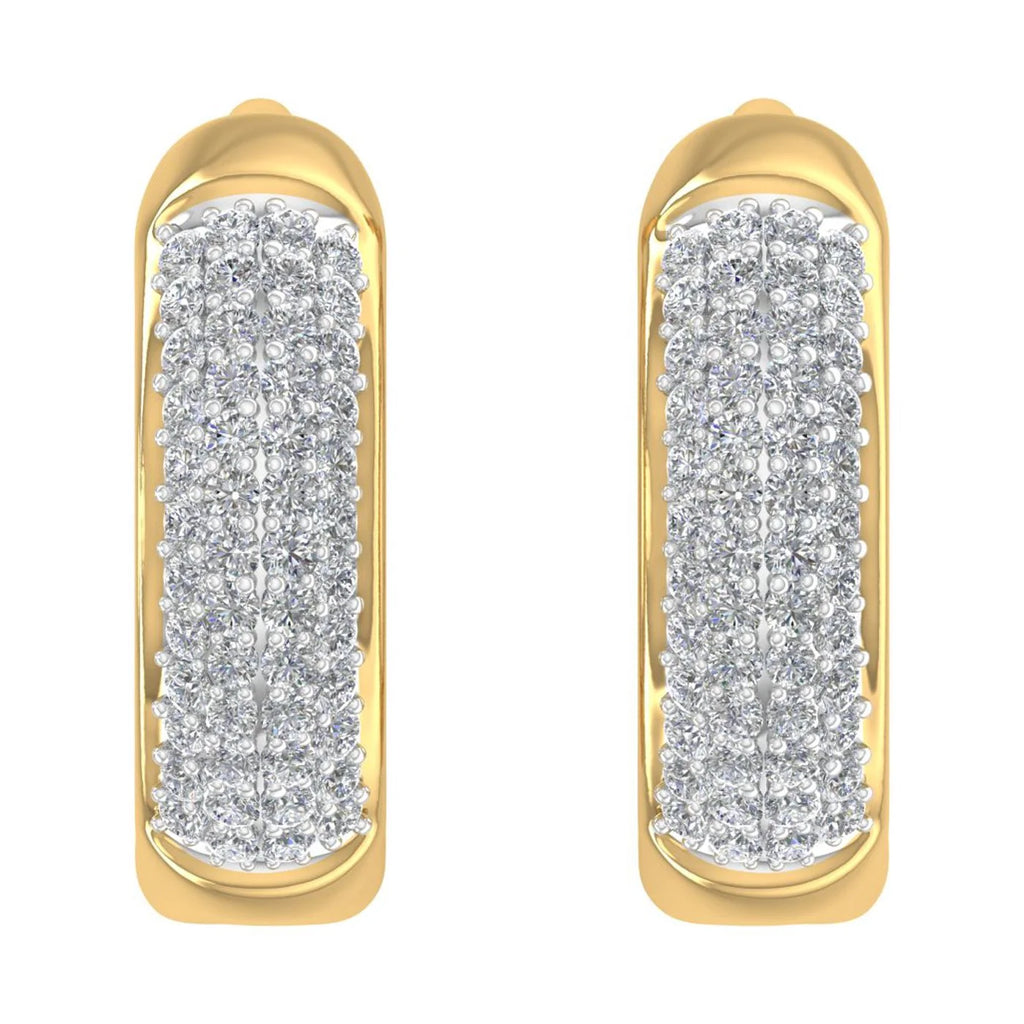 10K Yellow Gold Diamond Huggies Hoop Earrings L678685