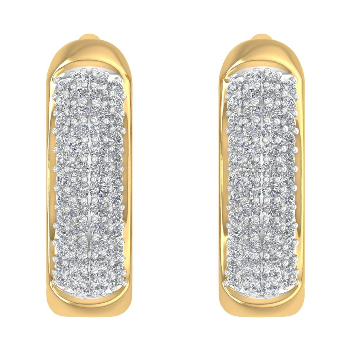 10K Yellow Gold Diamond Huggies Hoop Earrings L678685