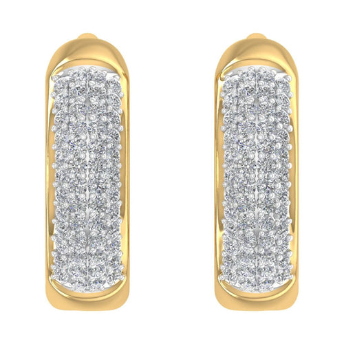 10K Yellow Gold Diamond Huggies Hoop Earrings L678685