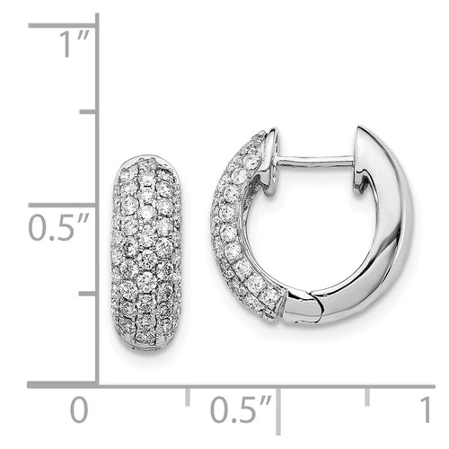 14kt White Gold Diamond Hinged Hoop Earrings Y2959