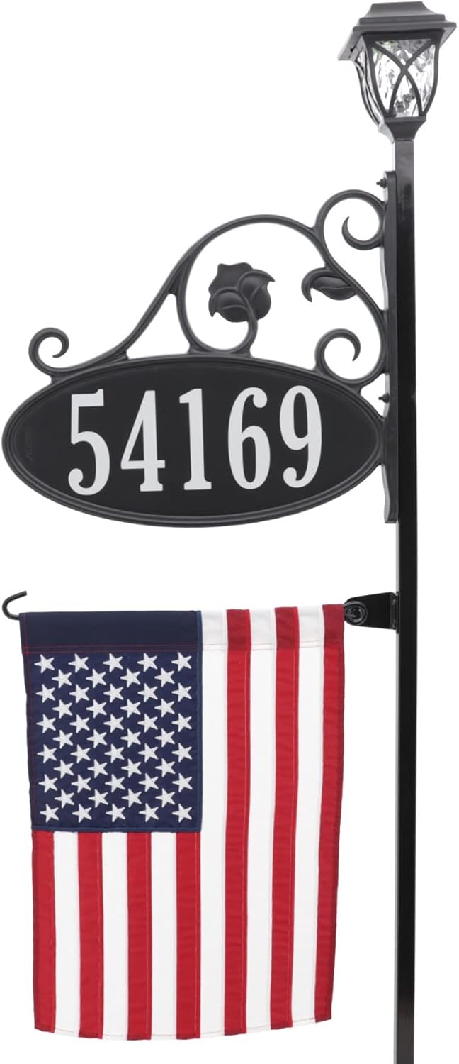 Reflective Address Sign with Solar Light E528