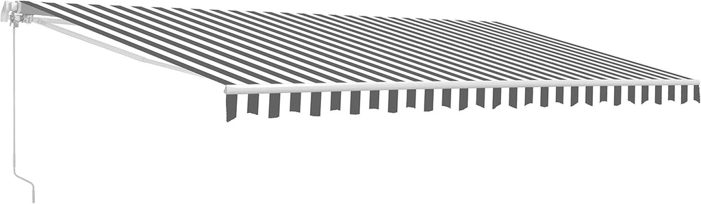 Red/White Stripe Retractable Motorized Patio Awning, 20' x 10' X2369