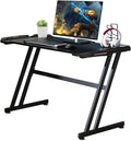 47 Ergonomic Z Shape Gaming Desk with Carbon Fiber Surface T309056