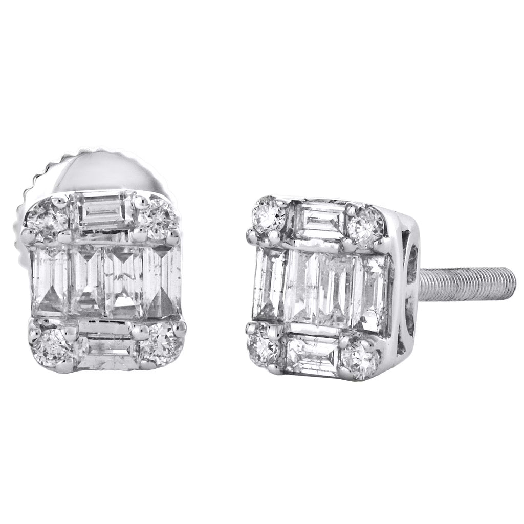 14K White Gold Diamond Stud Earrings V699832