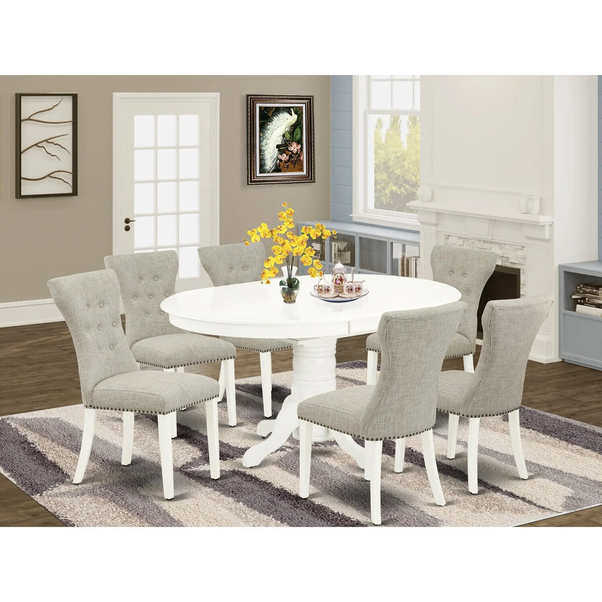 7-Piece Dining Table Set with 6 Chairs S16496