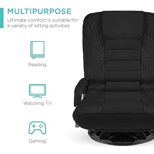 Swivel Gaming Chair 360 Degree Foldable Black/Blue D724