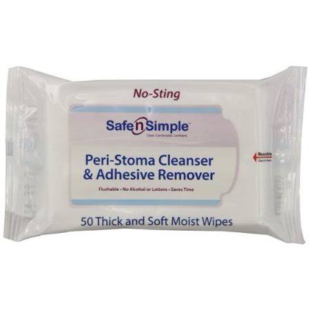 Peri Stoma Adhesive Remover Wipes, 5 x 7, 5/Pack, 100Pk/Case R51717