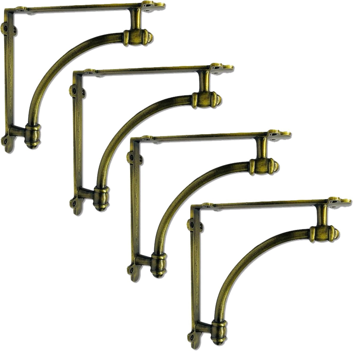 2 Pack Heavy Duty Rustic Black Iron Half Round Wall Shelf Bracket Q8338