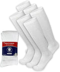 6 Pairs Over The Calf Knee High Cotton Socks White O449