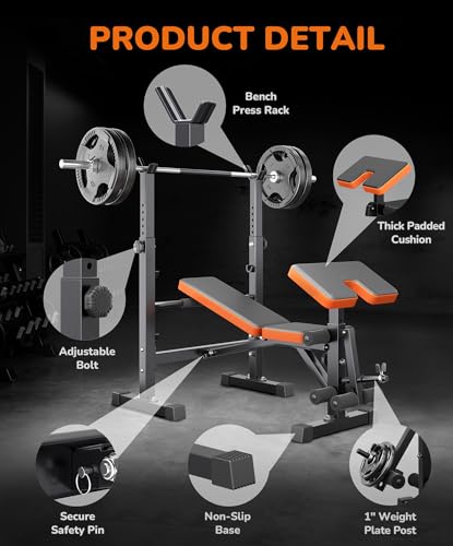 6 in 1 Adjustable Weight Bench Set R170