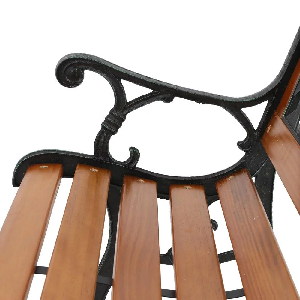 49" Rust Resistant Hardwood Cast Iron Park Bench Y852