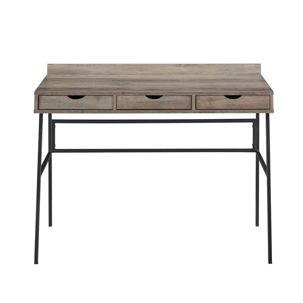 42" Gray Wash 3 Drawer Desk P145