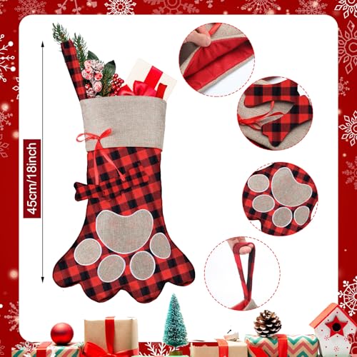3 Pieces Pet Christmas Stockings Paw Pattern X226661