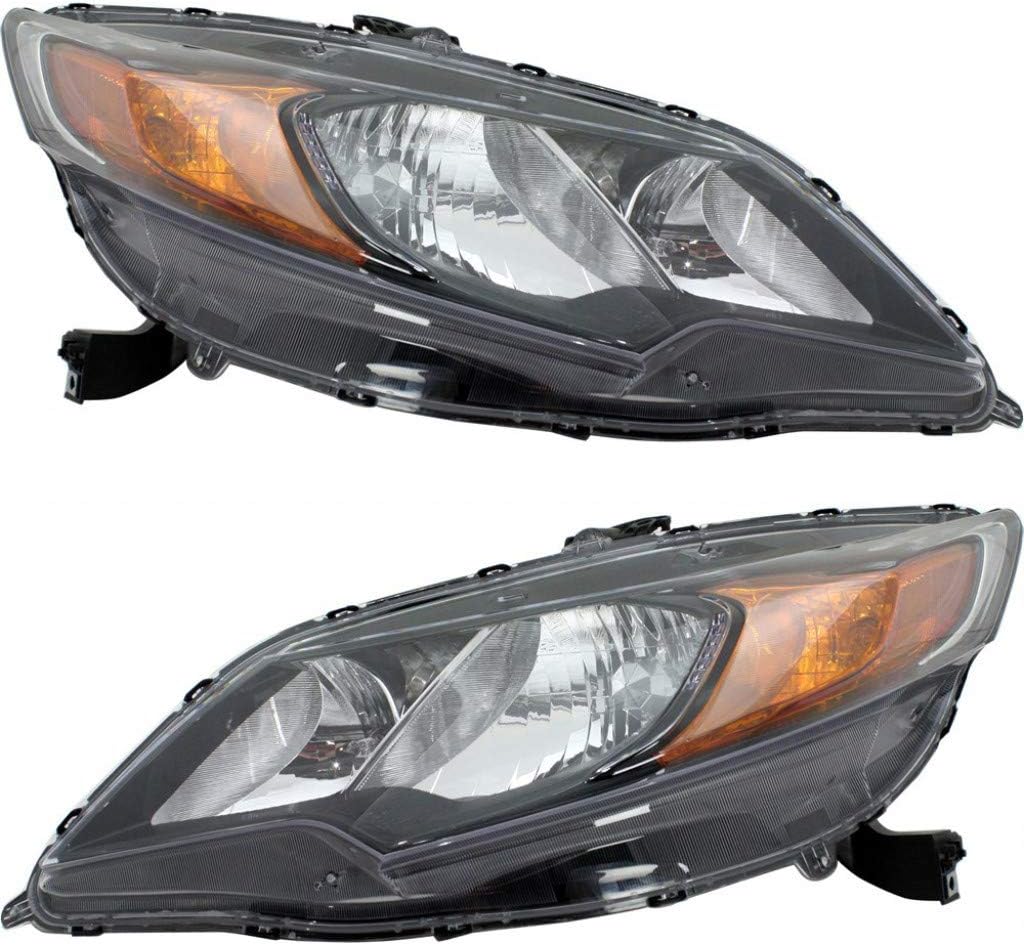 Halogen Headlight Assembly Pair for Honda Civic Coupe O476