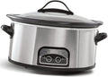6 Quart Electric Slow Cooker Stainless Steel Y6886