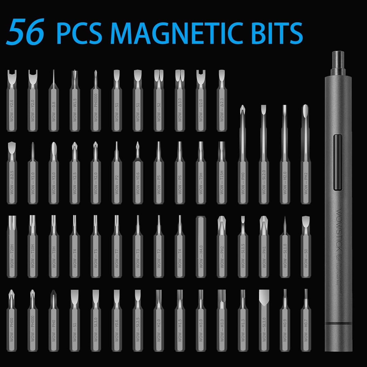 Mini Electric Screwdriver 69 In 1 with 56 Magnetic Precision Bits & LED Light U976
