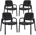 Black Bonded Leather Guest Chair 4 Pack F161