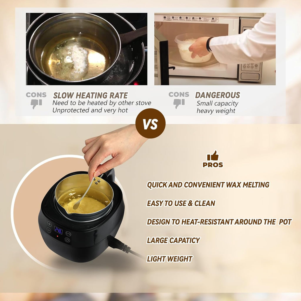 1L 200W Aluminum Wax Melting Pot with Touch Screen Digital Temperature Display Z96528