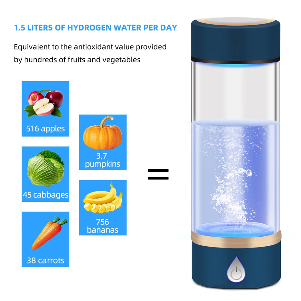 420ml Rechargeable Hydrogen Water Bottle Glass Cup A915447