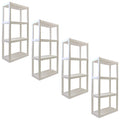 4 Shelf Plastic Garage Shelves, Pack of 4, White 400 lbs Capacity C660173