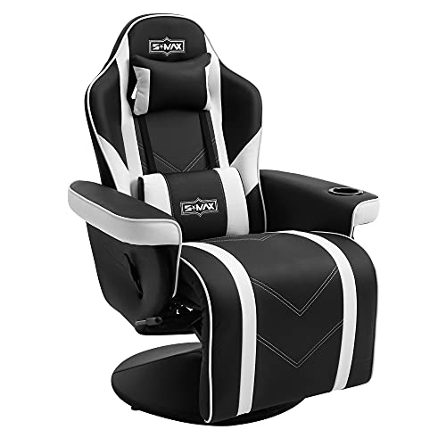 Black White X Large PU Leather Gaming Recliner Chair H911