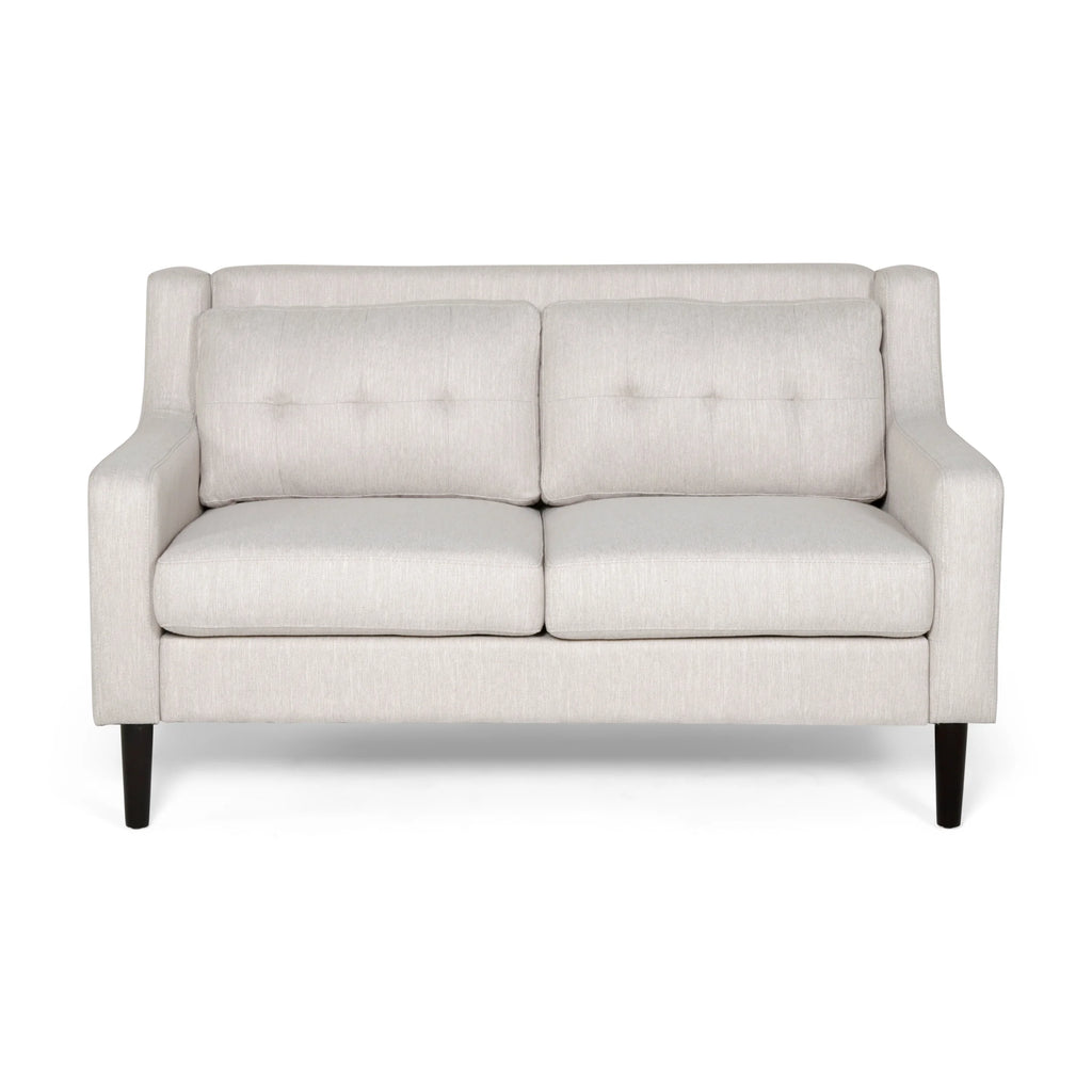 Beige Fabric Upholstered Loveseat Z80094