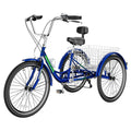 Cyan 26 inch 7-Speed Adult Tricycle with Basket A307