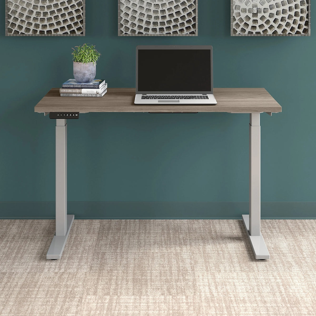 Adjustable Desk in Modern Hickory F9006
