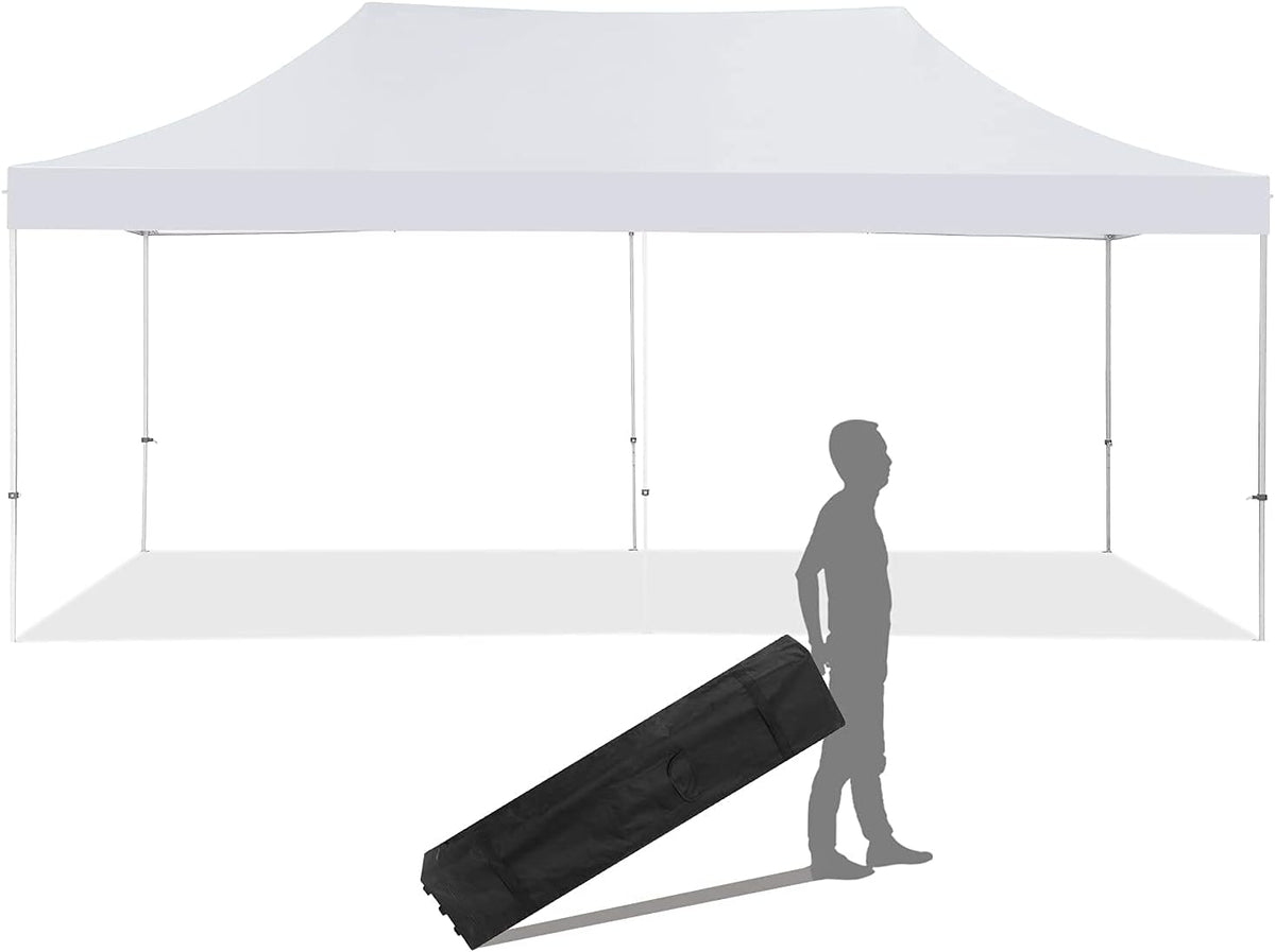 10x20 ft Pop up Canopy Tent with Removable Sidewalls and Wheeled Bag V34853
