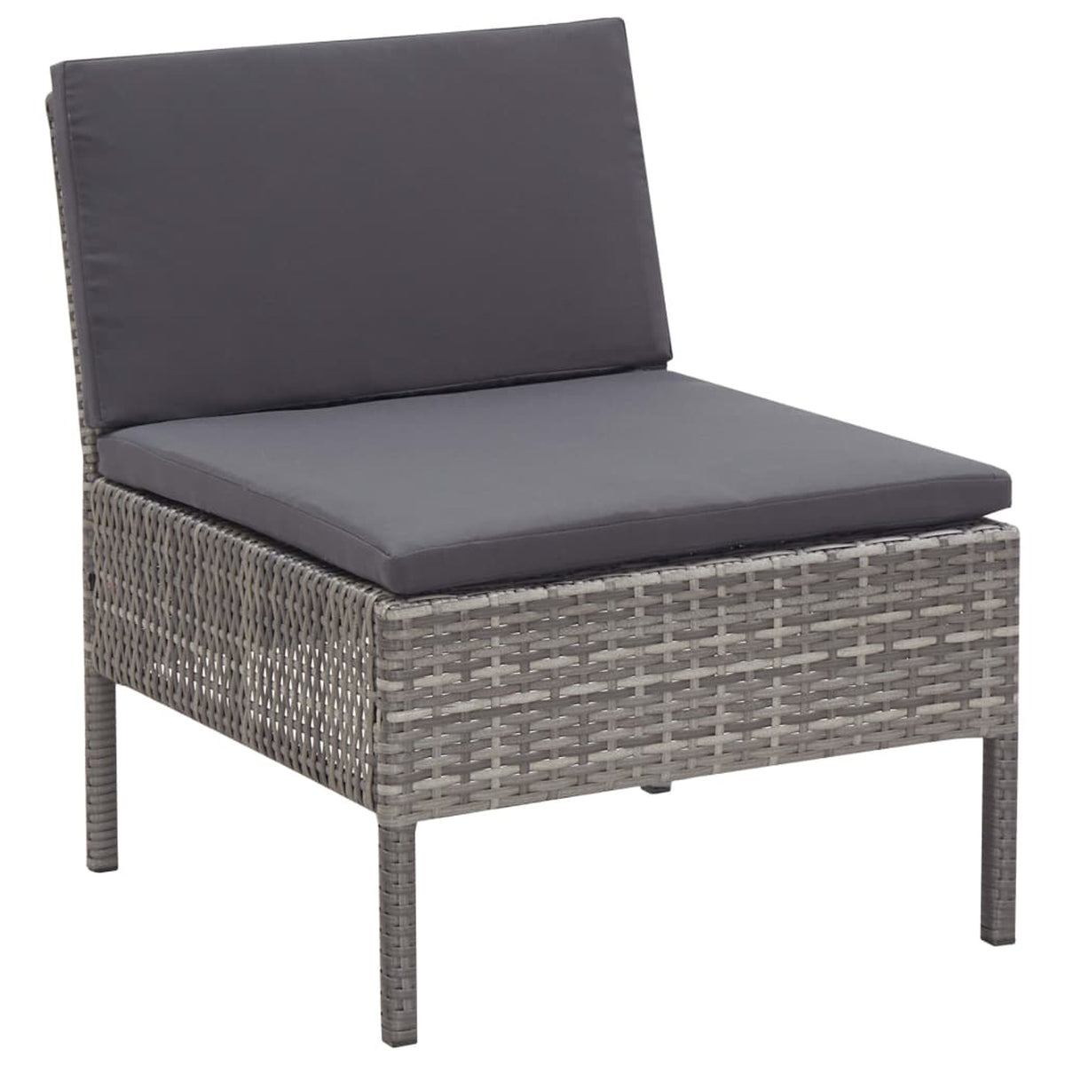3 Piece Outdoor Sectional Sofa Set with Cushions Poly Rattan Steel Frame M131