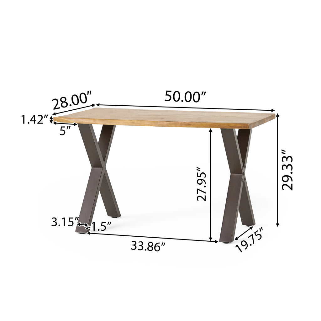 Acacia Desk with Iron Legs K9080