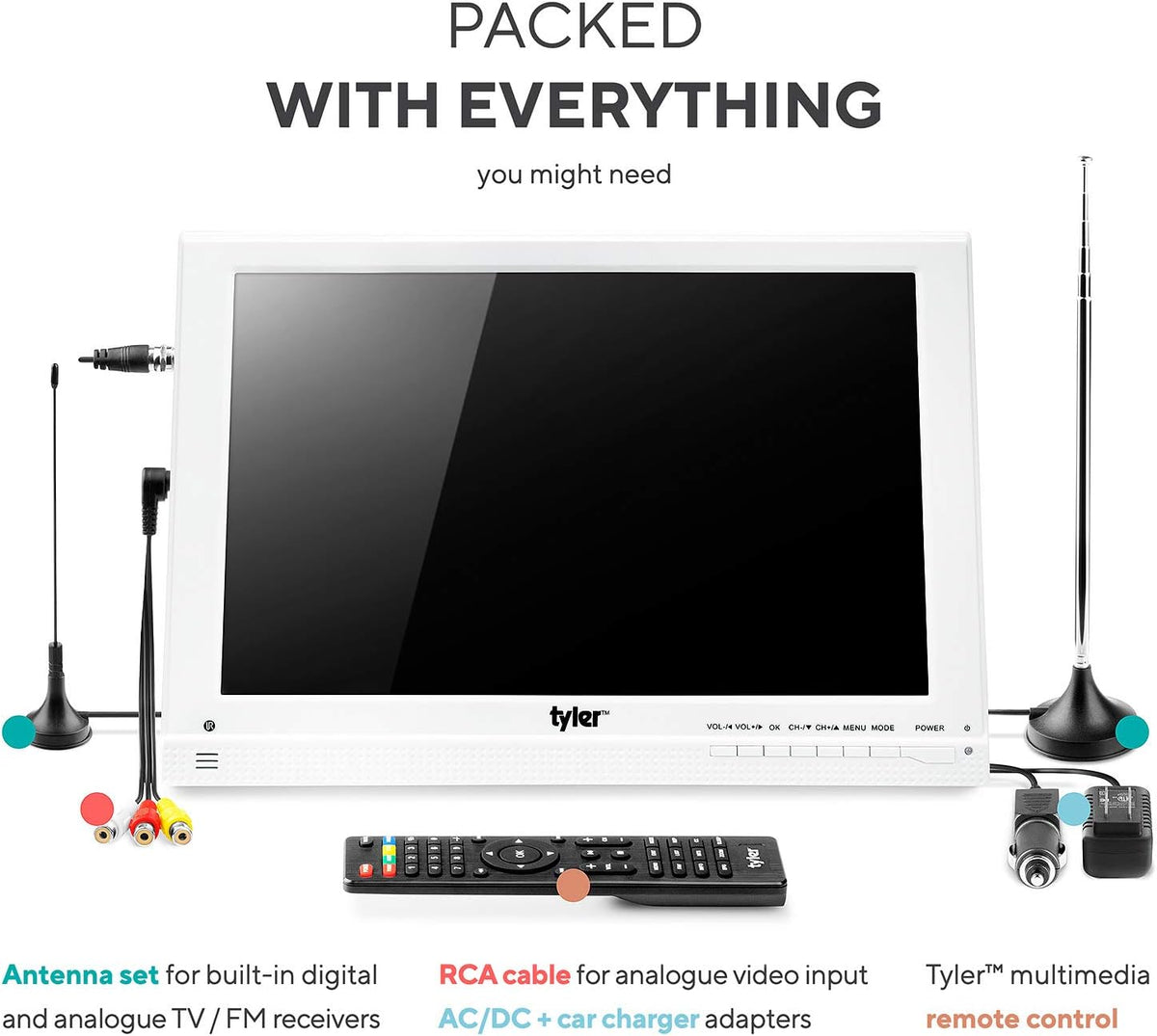13.3" Portable LCD TV Monitor with Rechargeable Battery Z94228