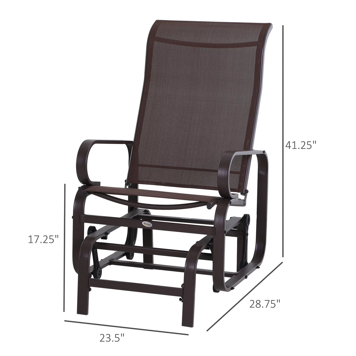 Brown Wooden Legs Glider Rocking Chair E956