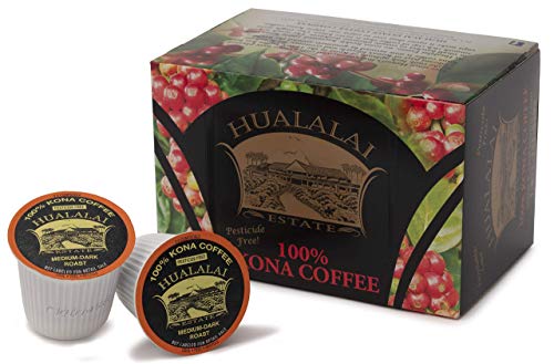 Medium Dark Roast Single Serve Cups, 12 count, Premium Ground Kona Coffee X90958