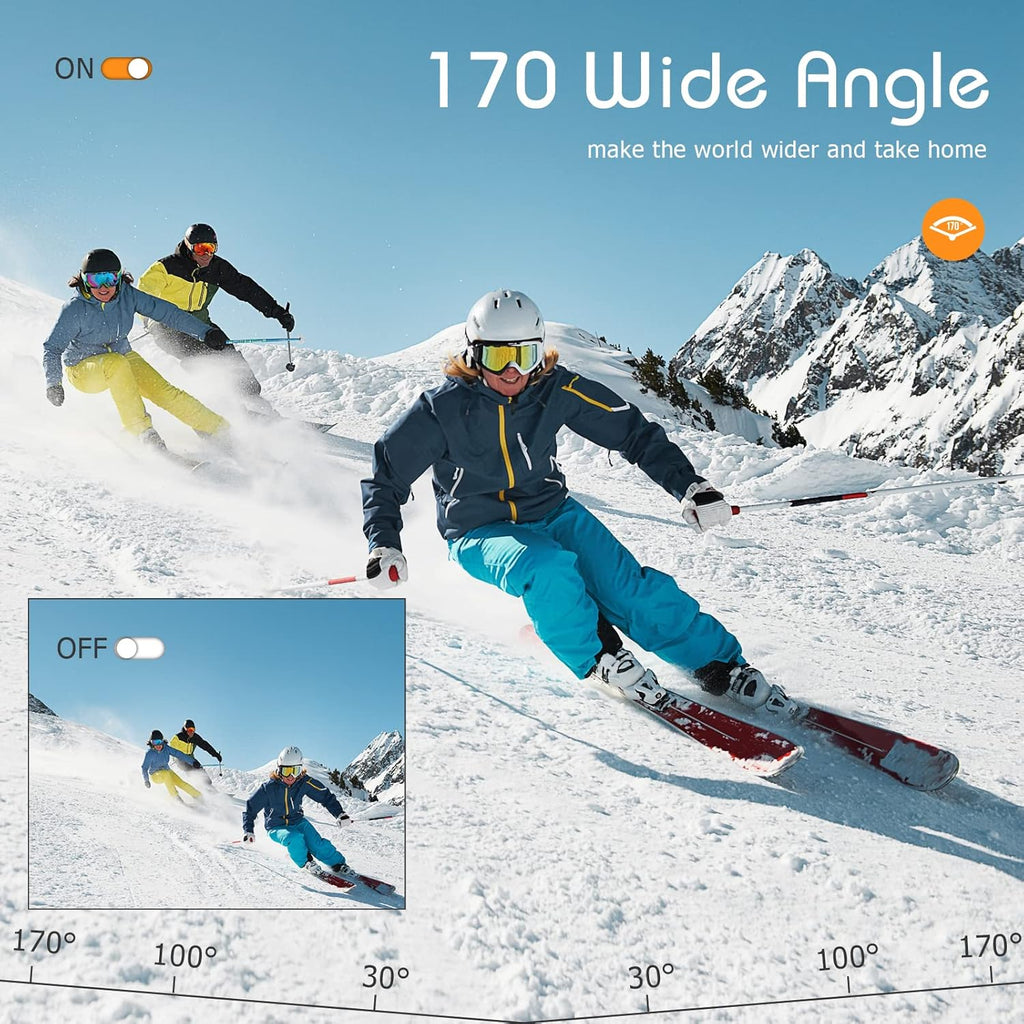 4K60FPS WiFi Dual Screen Action Camera 20MP Touch Screen EIS 170 Angle Wide 30m Waterproof 4X Zoom Sports Camera U629