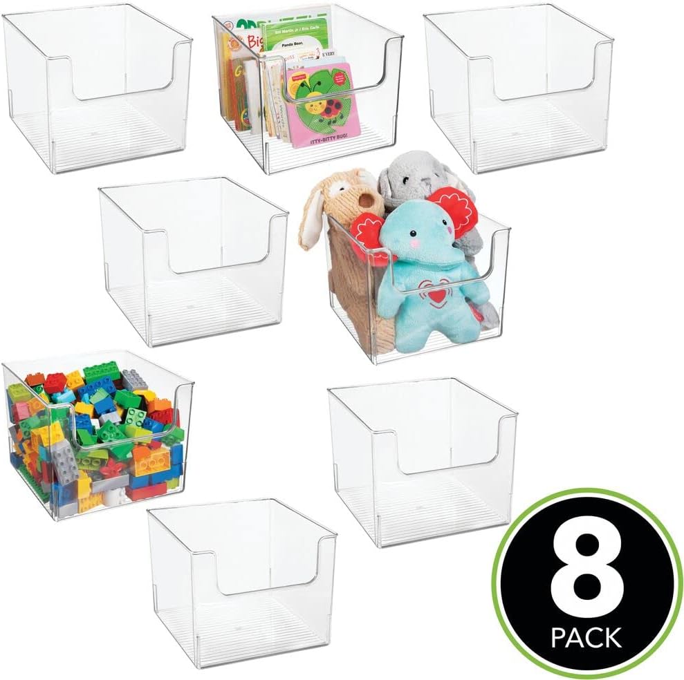 Clear Plastic Storage Organizer Bin 8 Pack Y53949